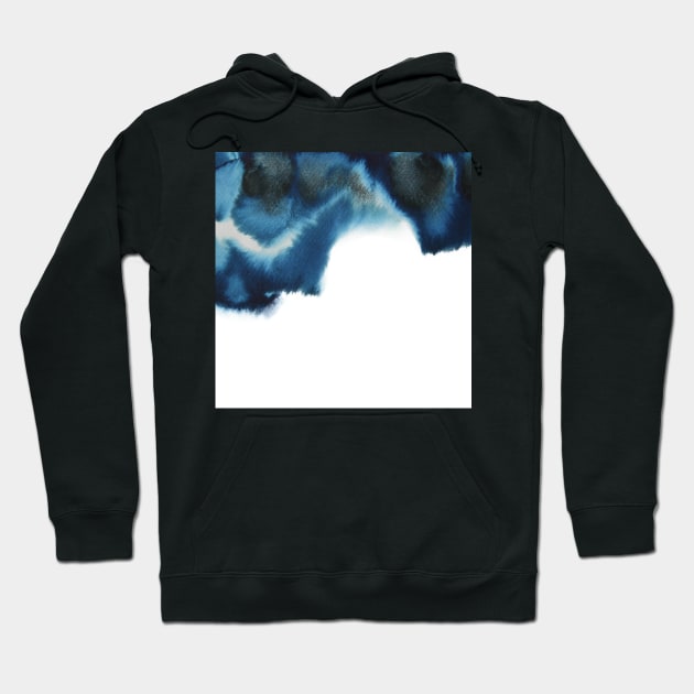 Abstract navy watercolor Hoodie by WhalesWay